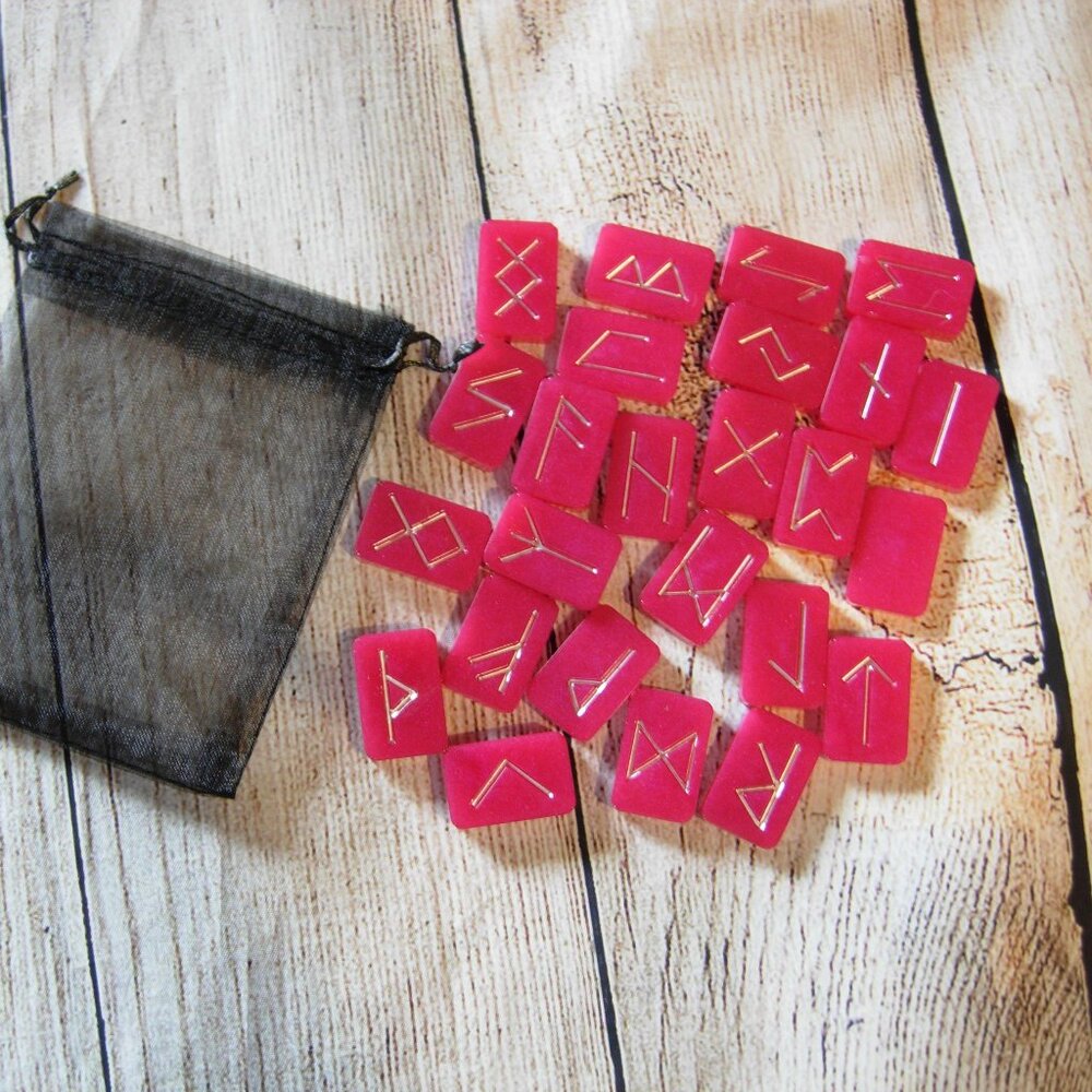 Viking Futhark Runes Stone Set - Picture 2 of 6